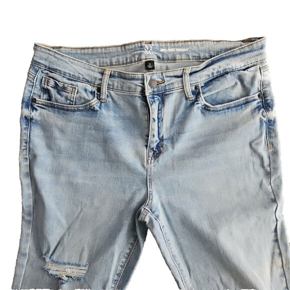 NY&C Women's Jeans Size 18 Mid-Rise Skinny NWT RN 23243 Rainbow Heart Embroidery - Picture 3 of 16